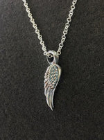 Load image into Gallery viewer, glide pendant top with small silver chain. meaning : rise above a challenge.
