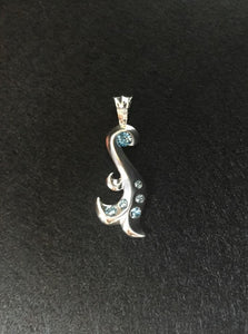 mermaid pendant top with swarovski's light blue color. meaning: water baby sensuality.