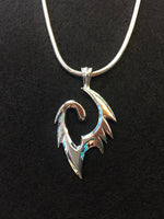 Load image into Gallery viewer, pyro pendant top with silver chain.meaning: intuition,inspiration &amp; psychic power
