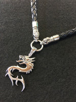 Load image into Gallery viewer, dragon-pendant-and-lion-design-necklace.　meaning :  virility &amp; survival
