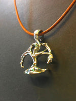 Load image into Gallery viewer, tree of life pendant top with brown leather chain
